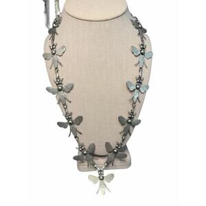 Elegante Signed Bug Necklace Bee Or Dragonfly Silver? Untested